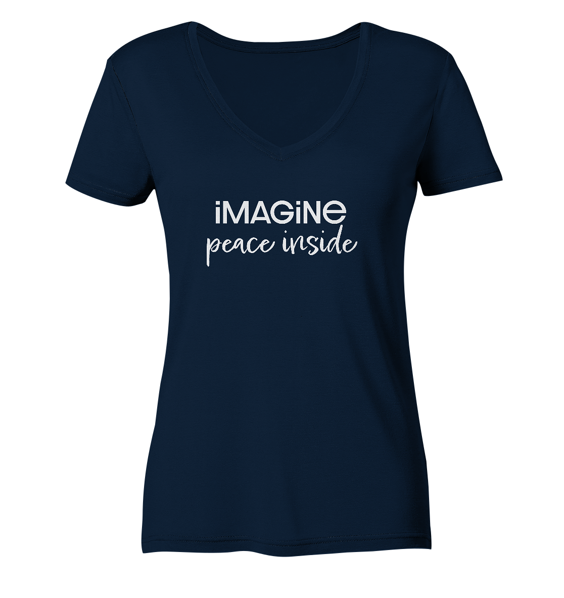 imagine peace inside - Ladies V-Neck Shirt