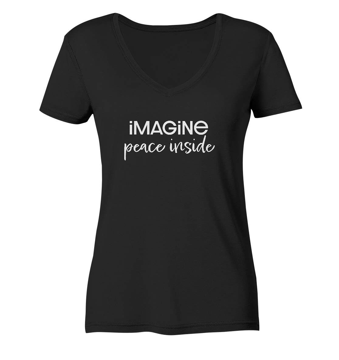 imagine peace inside - Ladies V-Neck Shirt