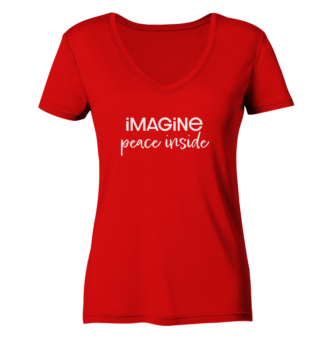 imagine peace inside - Ladies V-Neck Shirt