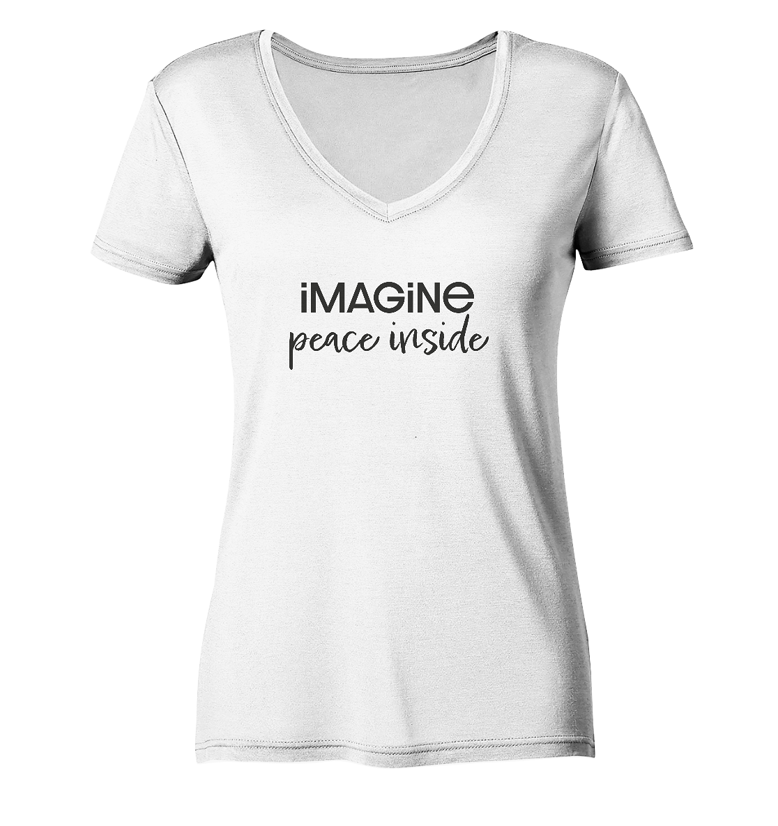 imagine peace inside - Ladies V-Neck Shirt