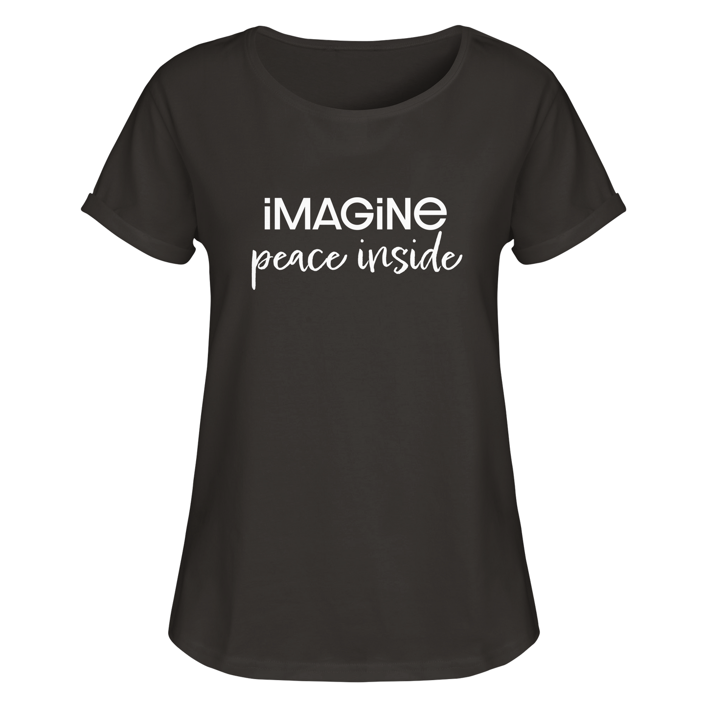 imagine peace inside - Womens Roll-Up T-Shirt