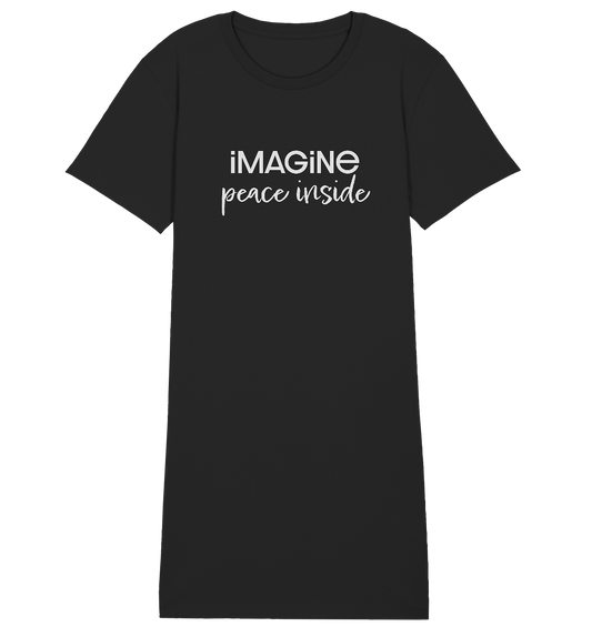 imagine peace inside - Ladies Organic Shirt Dress