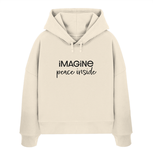 imagine peace inside - Womens Organic Boxcut Hoodie